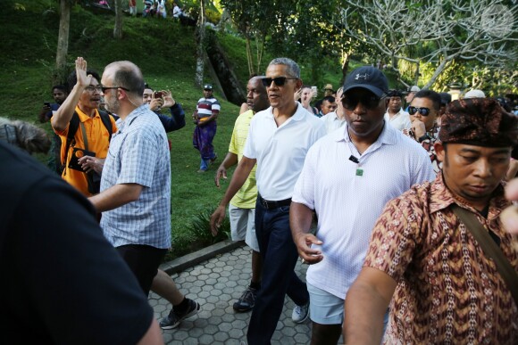 Barack Obama a visité avec son clan le temple Tirta Empul, le 28 juin 2017