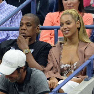 Beyoncé et son mari Jay Z pendant l'US Open 2016 au USTA Billie Jean King National Tennis Center à Flushing Meadow, New York, le 1er Septembre 2016.