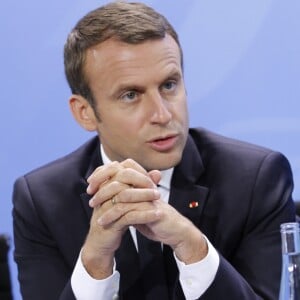 Emmanuel Macron, président de la République Française, au meeting préparatoire du sommet du G20 à Berlin, le 29 juin 2017.