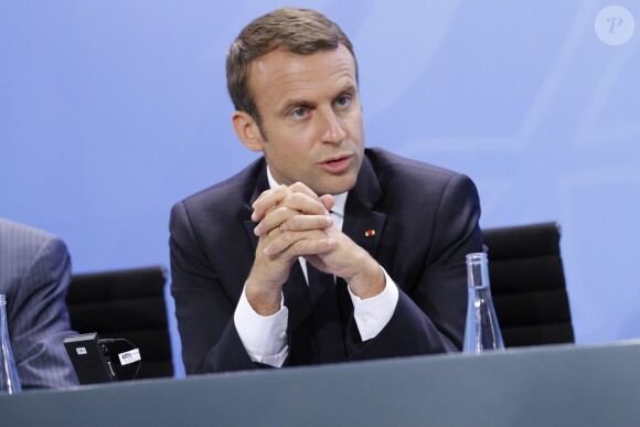 Emmanuel Macron, président de la République Française, au meeting préparatoire du sommet du G20 à Berlin, le 29 juin 2017.
