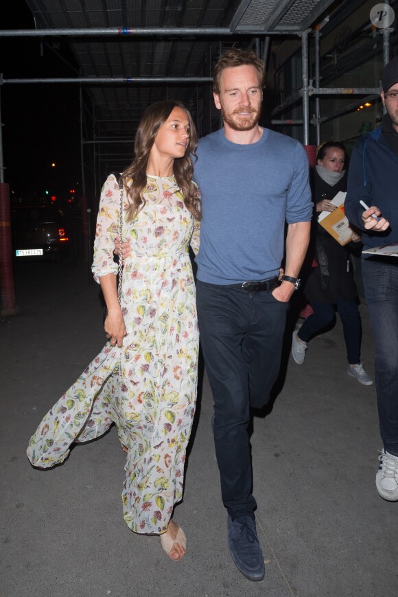 Michael Fassbender et sa compagne Alicia Vikander - Dîner "The Row" organisé par les soeurs Olsen chez Caviar Kaspia à Paris le 3 juillet 2017.