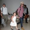 David Beckham arrive avec ses enfants Brooklyn, Romeo, Cruz et Harper Beckham à l'aéroport de LAX à Los Angeles, le 1 7avril 2017.