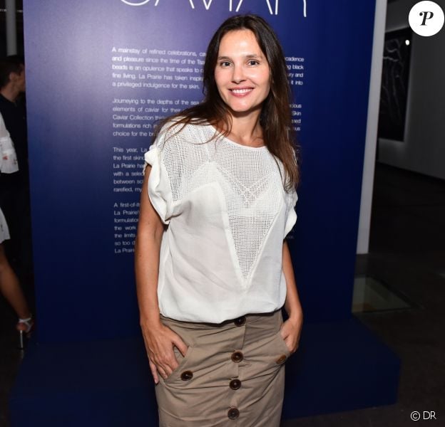 Virginie Ledoyen - Vernissage de l'exposition "The Art of Caviar", célébrant les 30 ans de la collection "Skin Caviar" de La Prairie. Paris, le 4 juillet 2017.