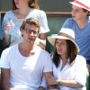 Ana Girardot et son compagnon Arthur de Villepin - People dans les tribunes lors de la finale des Internationaux de tennis de Roland-Garros à Paris, le 6 juin 2015.