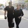 Céline Dion dîne avec son danseur Pepe Munoz et un ami au restaurant "Chez Loulou" au musée des arts décoratifs à Paris le 7 juillet 2017.