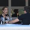 Céline Dion dîne avec son danseur Pepe Munoz et un ami au restaurant "Chez Loulou" au musée des arts décoratifs à Paris le 7 juillet 2017.