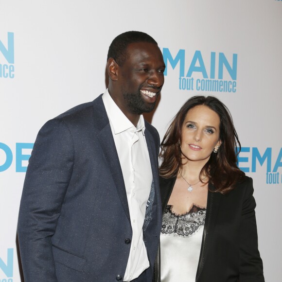 Omar Sy et sa femme Hélène lors de l'avant-première du film "Demain tout commence" au Grand Rex à Paris le 28 novembre 2016.