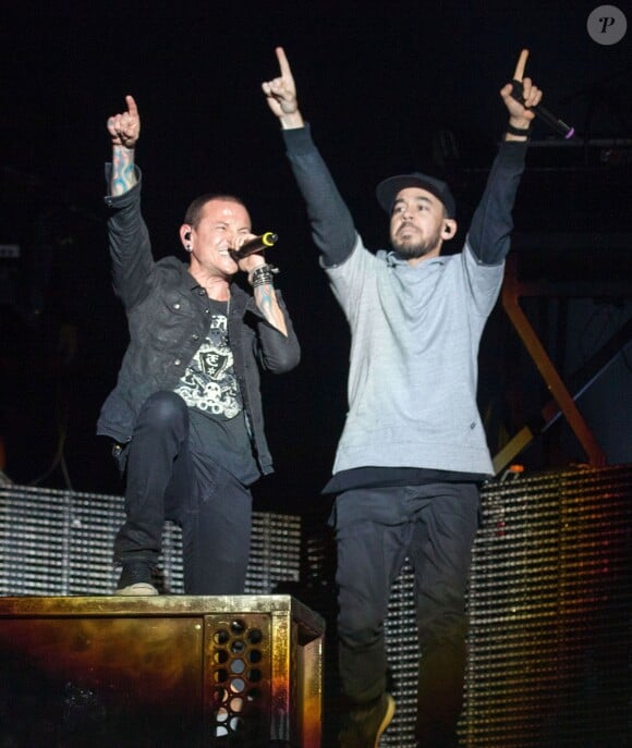 Chester Bennington et Mike Shinoda - Linkin Park en concert au "MGM Resorts Festival Grounds" à Las vegas, le 9 mai 2015