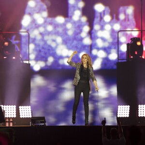 Céline Dion en concert au stade Allianz Riviera à Nice le 20 juillet 2017. Elle a rendu hommage aux victimes de l'attentat du 14 juillet 2016.