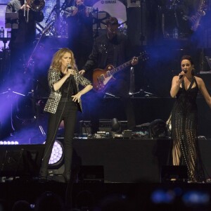 Céline Dion en concert au stade Allianz Riviera à Nice le 20 juillet 2017. Elle a rendu hommage aux victimes de l'attentat du 14 juillet 2016.