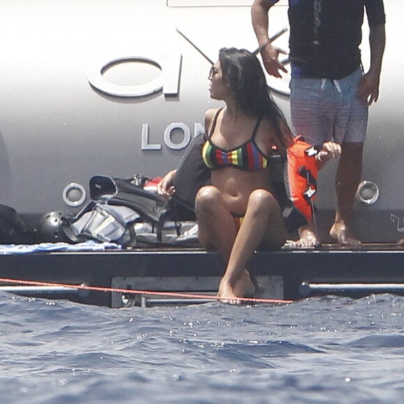 Exclusif - Cristiano Ronaldo en vacances avec sa compagne enceinte Georgina Rodriguez à Formantera, le 8 juillet 2017.