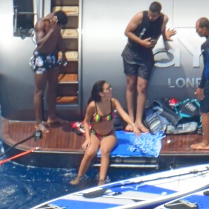 Exclusif - Cristiano Ronaldo en vacances avec sa compagne enceinte Georgina Rodriguez à Formantera, le 8 juillet 2017.