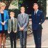 Archives - La princesse Lady Diana avec le prince Charles et leurs enfants les princes Harry et William le 7 septembre 1995.