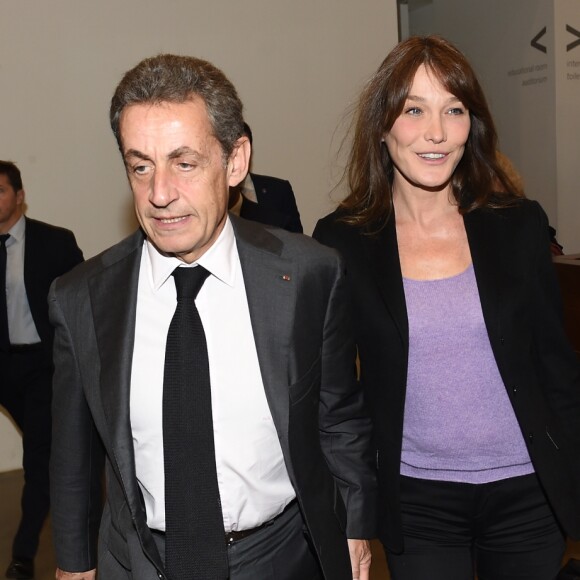 Nicolas Sarkozy et sa femme Carla Bruni-Sarkozy - Présentation du nouveau livre de Marisa Bruni Tedeschi "Mes chères filles, je vais vous raconter" à Turin en Italie le 6 mars 2017.