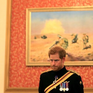 Le prince Harry en visite dans une base de la Royal Air Force le 20 juillet 2017 à Bury St Edmunds.