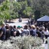 Exclusif - Famille, proches et amis aux obsèques de Chester Bennington (chanteur du groupe Linkin park qui s'est suicidé le 20 juillet 2017) à Palos Verdes le 29 juillet 2017