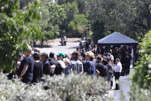 Exclusif - Famille, proches et amis aux obsèques de Chester Bennington (chanteur du groupe Linkin park qui s'est suicidé le 20 juillet 2017) à Palos Verdes le 29 juillet 2017