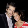 Mathieu Johann et sa compagne Clémence Castel - Soirée pour la finale de "Koh Lanta", à Paris le 11 septembre 2007.