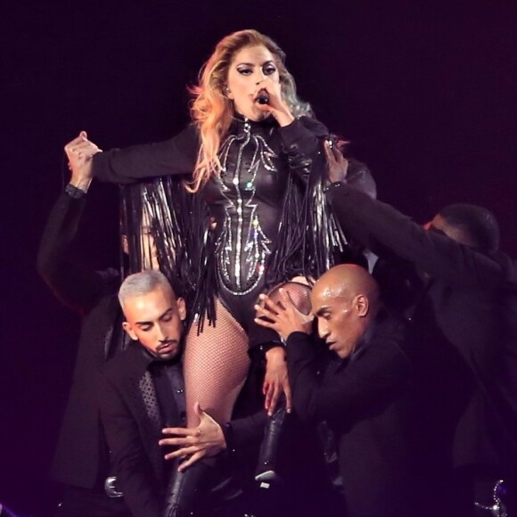 Lady Gaga en concert au Rogers Arena à Vancouver pour le lancement de sa tournée mondiale "Joanne World Tour". Le 1er août 2017.