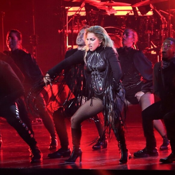 Lady Gaga en concert au Rogers Arena à Vancouver pour le lancement de sa tournée mondiale "Joanne World Tour". Le 1er août 2017.