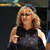 Rita Ora sort d'un immeuble à New York, le 18 juillet 2017.