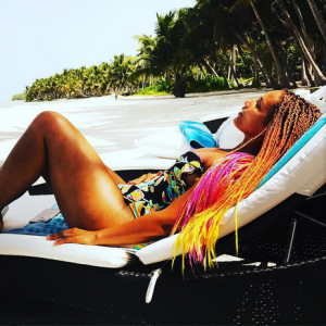 Alicia Keys en vacances en Jamaïque. Août 2017.