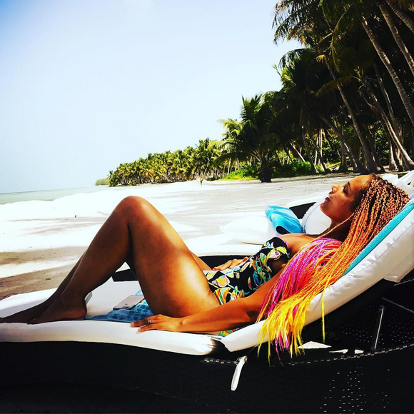 Alicia Keys en vacances en Jamaïque. Août 2017.