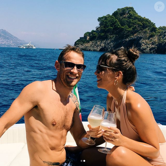 Jenson Button et sa compagne Brittny Ward en vacances sur la Côte amalfitaine en août 2017, photo Instagram.