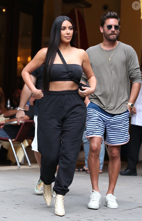 Kim Kardashian et Scott Disick à New York, le 2 août 2017.