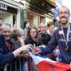 Yohann Diniz médaille d'or 50 Kms marche - L'équipe de France d'athlétisme a été reçue à l'Elysée par François Hollande et Najat Vallaud-Belkacem, le 18 août 2014.