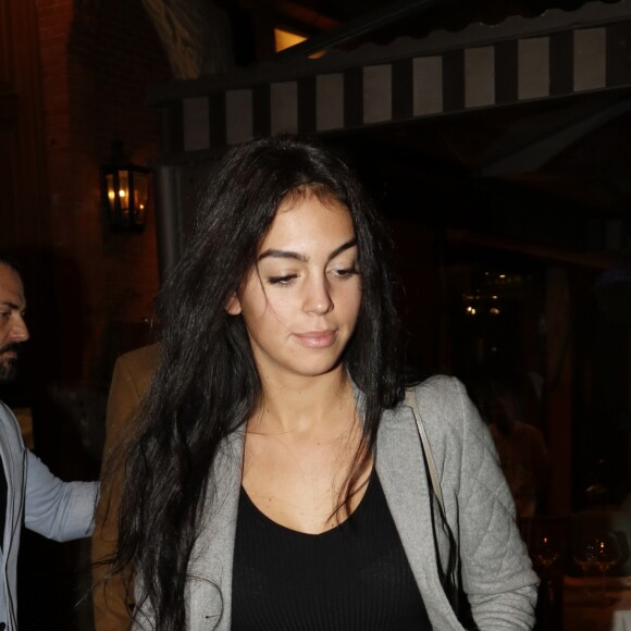 Cristiano Ronaldo fête l'anniversaire de sa compagne Georgina Rodriguez au restaurant Tatel à Madrid, Espagne, le 30 janvier 2017.