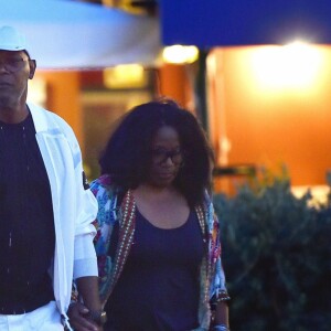 Samuel L. Jackson, sa femme Latanya Richardson et leur fille Zoe Jackson profitant de leurs vacances en famille à Portofino, le 6 août 2017.
