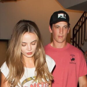 Miles Teller et sa compagne Keleigh Sperry sont allés diner au restaurant Catch à West Hollywood, le 14 juillet 2017