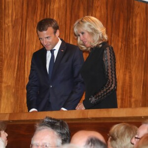 Emmanuel Macron et sa femmme Brigitte - Le président de la République française Emmanuel Macron et sa femme la Première dame Brigitte Macron (Trogneux) assistent au festival de Salzbourg, Autriche, le 23 août 2017