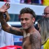 Neymar Jr lors de sa présentation au public au stade du parc des princes à Paris, le 5 août 2017. © Giancarlo Gorassini/Bestimage