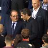 François Hollande et Ary Abittan - Match entre le PSG et Saint-Etienne, au Parc des Princes, à Paris, le 25 Août 2017.