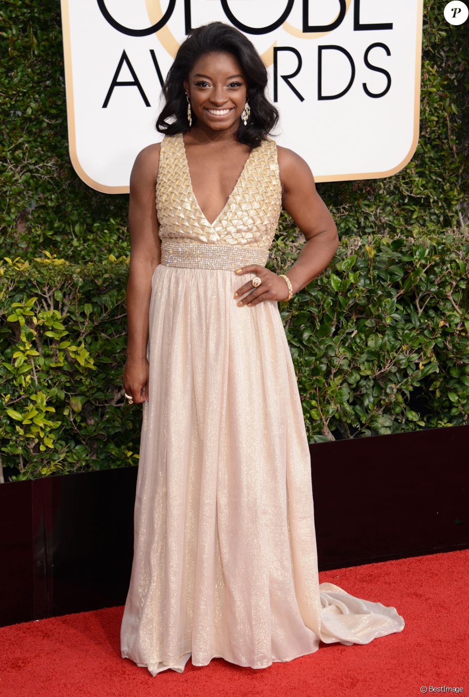 Simone Biles aux 74e Golden Globe Awards à Beverly Hills, le 8 janvier