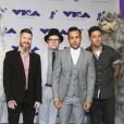 Fall Out Boy (Patrick Stump, Pete Wentz, Joe Trohman et Andrew Hurley) aux MTV Video Music Awards 2017, au Forum. Inglewood, le 27 août 2017.