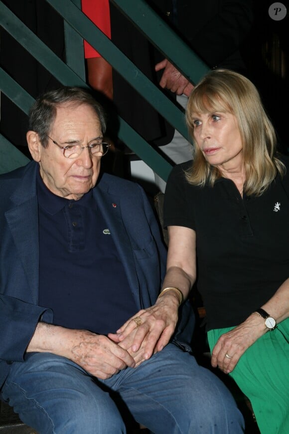 Robert Hossein et sa femme Candice Patou lors de la 22ème édition de la "Forêt des livres" à Chanceaux-Près-Loches, le 27 aout 2017 en hommage à son fondateur G Saint Bris décédé le 8 août 2017.© JLPPA/Bestimage