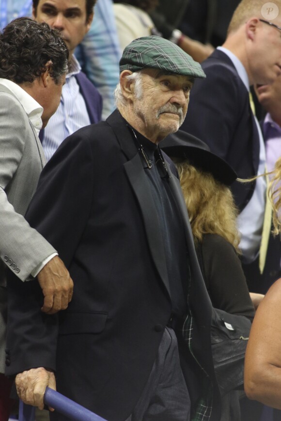 Sean Connery et sa femme Micheline Roquebrune assistent à un match de tennis au US Open Tennis 2017 à New York, le 29 août 2017 © John Barrett/Globe Photos via Zuma/Bestimage