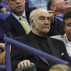 Sean Connery et sa femme Micheline Roquebrune assistent à un match de tennis au US Open Tennis 2017 à New York, le 29 août 2017 © John Barrett/Globe Photos via Zuma/Bestimage