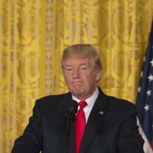 Le président des Etats-Unis Donald Trump et le président finlandais S. Niinistö donnent une conférence de presse à la Maison Blanche à Washington, le 28 août 2017.  Washington DC, Wash - President Donald J. Trump and President S. Niinisto of Finland press conference in the East room in the White House. 28/08/201728/08/2017 - Washington