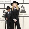 Madonna et son fils David Banda - 56eme ceremonie des Grammy Awards a Los Angeles le 26 janvier 2014.