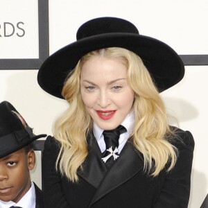 Madonna et son fils David Banda - 56eme ceremonie des Grammy Awards a Los Angeles le 26 janvier 2014.