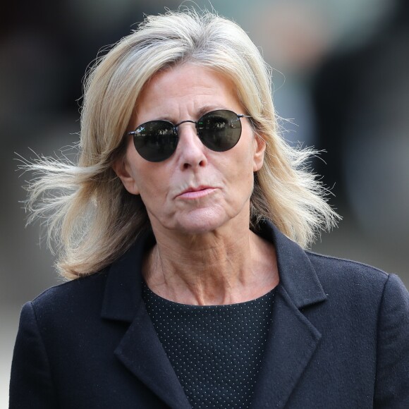 Claire Chazal - Obsèques de Mireille Darc en l'église Saint-Sulpice à Paris. Le 1er septembre 2017