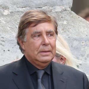 Jean-Pierre Foucault - Obsèques de Mireille Darc en l'église Saint-Sulpice à Paris. Le 1er septembre 2017