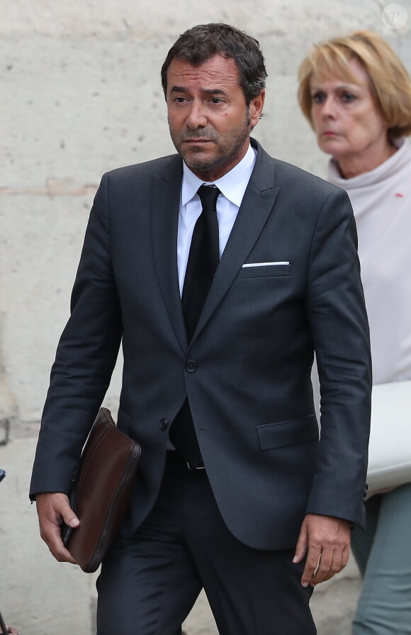 Bernard Montiel - Obsèques de Mireille Darc en l'église Saint-Sulpice à Paris. Le 1er septembre 2017
