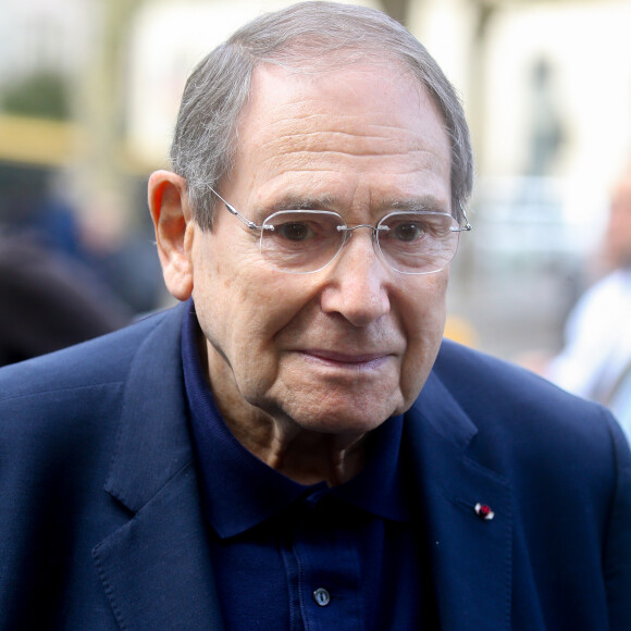 Robert Hossein - Arrivées - Obsèques de Mireille Darc en l'église Saint-Sulpice à Paris, France, le 1er septembre 2017.