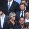 Laurent Delahousse, Guy Martin et sa femme Katherina Marx, Brian Torres - Sorties des obsèques de Mireille Darc en l'église Saint-Sulpice à Paris. Le 1er septembre 2017