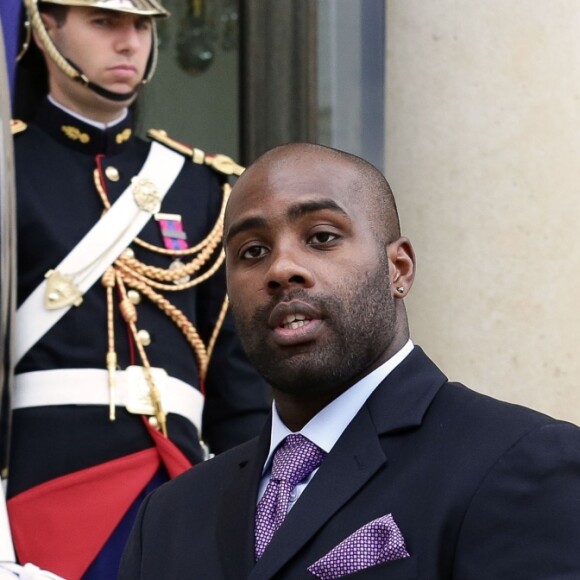 Teddy Riner à la réception de sa Majesté Mohammed VI, Roi du Maroc au palais de l'Elysée à Paris pour un déjeuner le 2 mai 2017. © Stéphane Lemouton / Bestimage